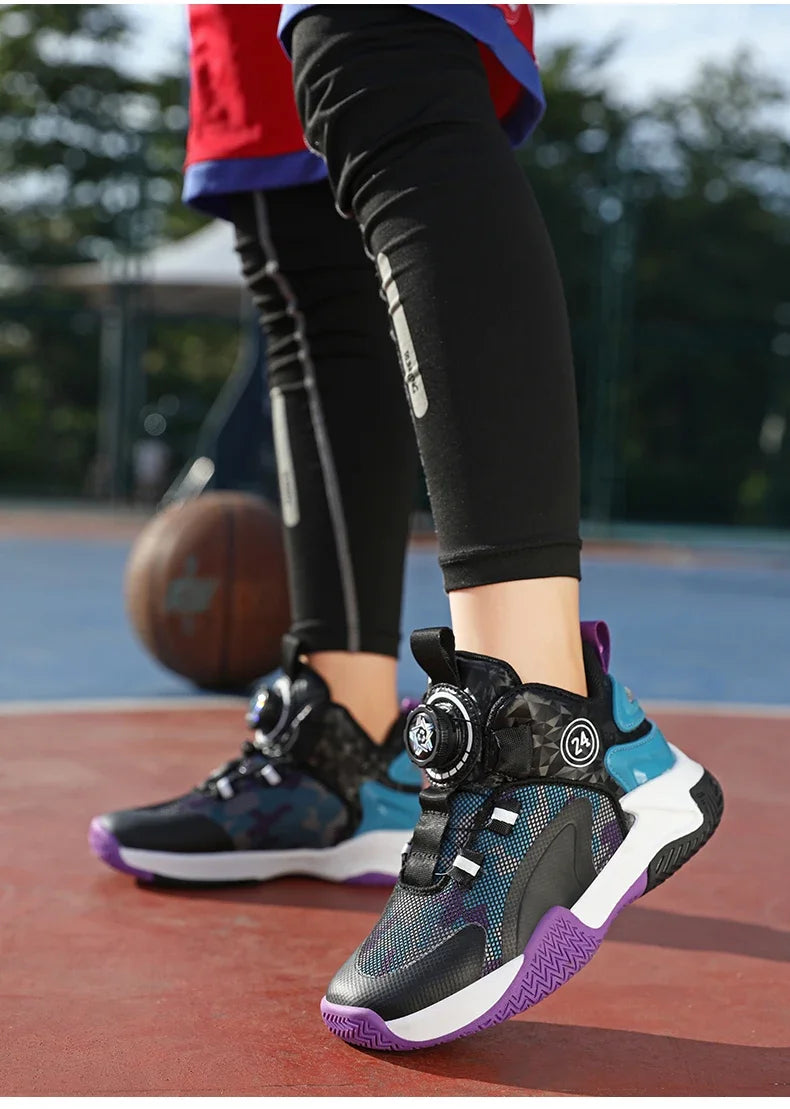 Children Basketball Sneakers Boys Shoes Kids Skater Casual Sneaker Non-Slip Sports Shoes for Boy Basket Training Child Tennis