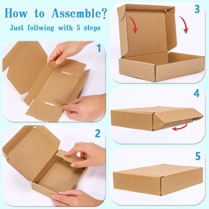 20PCS Corrugated Box Mailers- White /Brown Cardboard Shipping Box Corrugated Box Mailer Shipping Box For Mailer, Moving and Craf