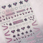 Grid Patterned Star Bowknot Cherry Polka Dot Line Colorful Geometric Five-pointed Star Adhesive Nail Art Sticker Manicure Decal