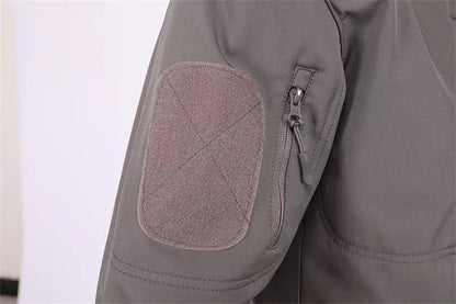 Winter Thicken Men Camo Suit Waterproof Tactical Training Set Multi-pocket Hooded Jacket Fleece Pants Outdoor Hunting 2-piece