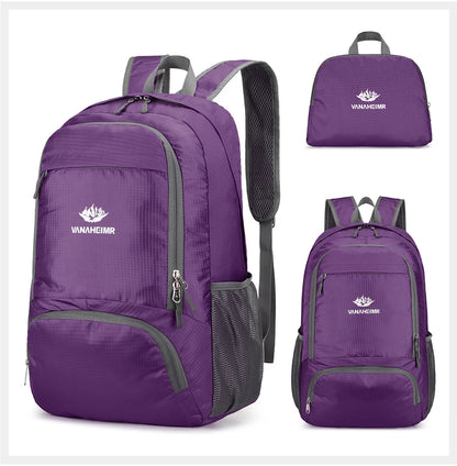 23L Packable Backpack Foldable Ultra Light Outdoor Duffle Bag Big Folding Knapsack Hiking Travel Rucksack Mountaineering Daypack
