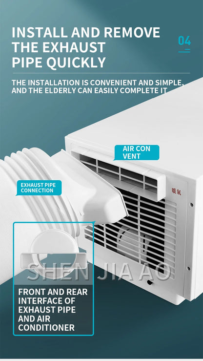 USB Fast Charging Free Installation Remote Control Timing For Home Office HHR-20 Mini Portable Mobile Cooling Air Conditioner