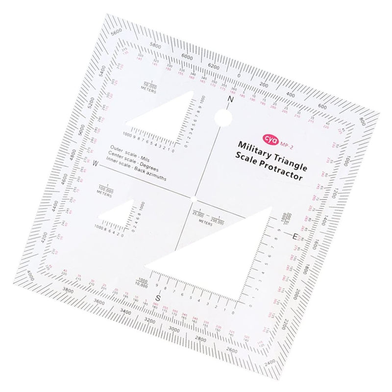 5x5'' Military MGRS Coordinate Scale Map Reading and Land Navigation Topographical Map Scale Protractor 3 Kinds of Scale