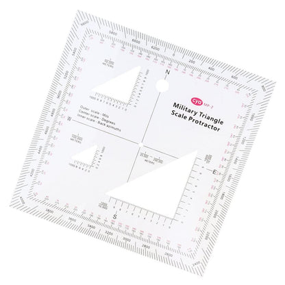 5x5'' Military MGRS Coordinate Scale Map Reading and Land Navigation Topographical Map Scale Protractor 3 Kinds of Scale
