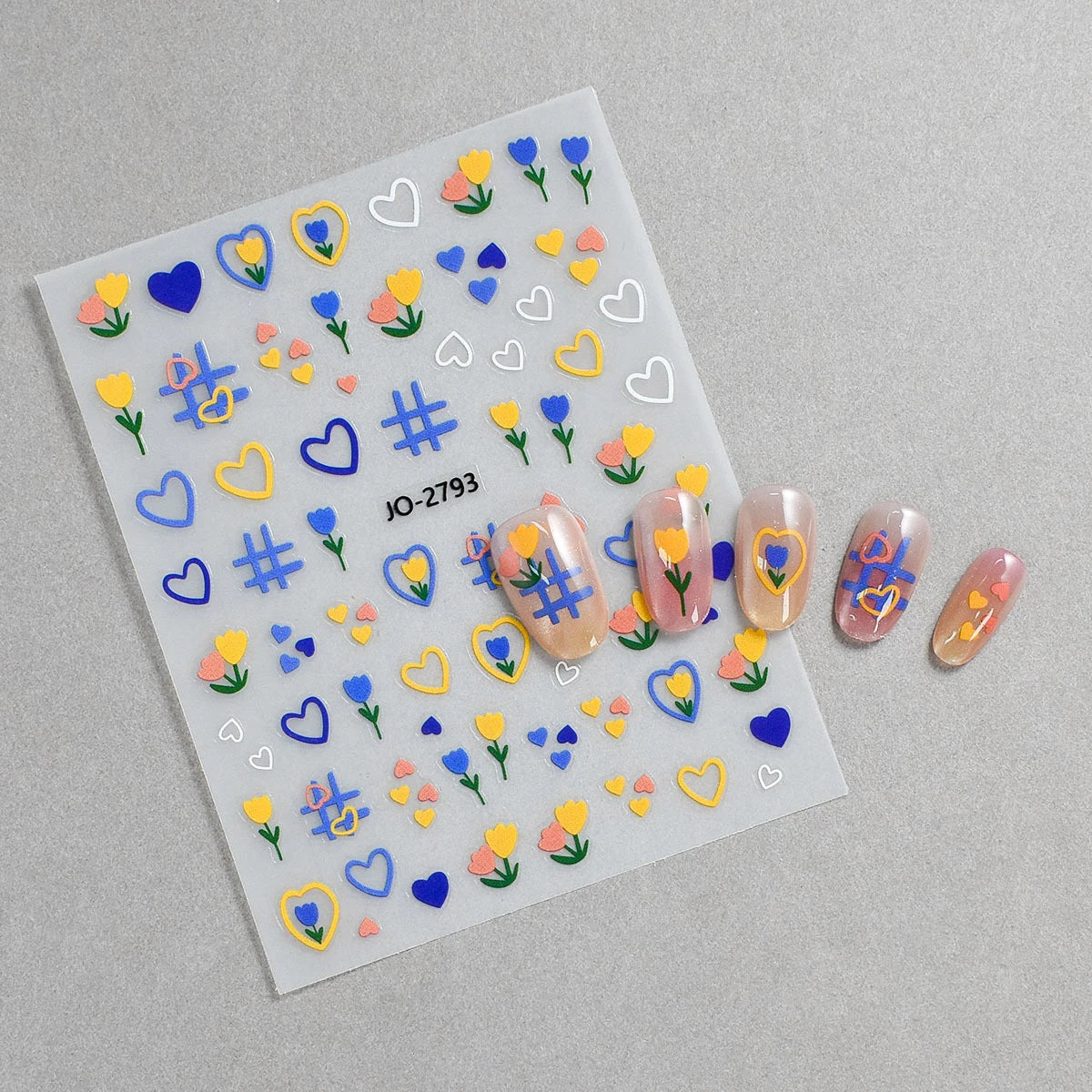 3d Nail Art Decals Spring Booming Violets Lavenders Purple Blue Pink Flowers Butterflys Stickers Decoration For Nail Tips Beauty