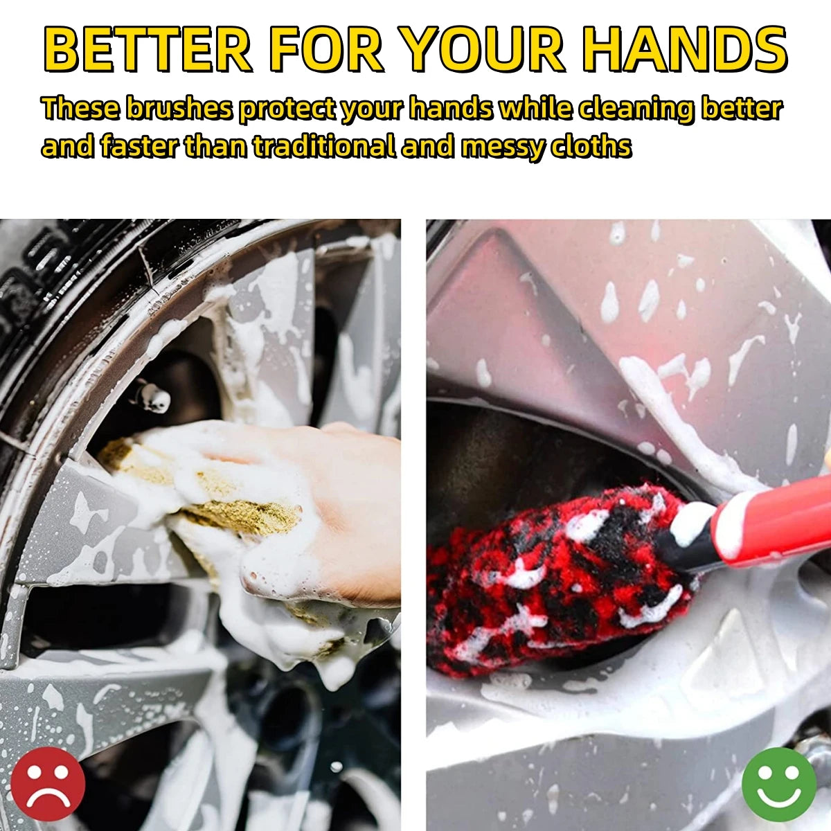 Auto Tire Wheel Detailing Brushs Set Multifunctional Car Cleaning tools for Car Rim Tire Bendable Detail Clean Easy Car Wash Too