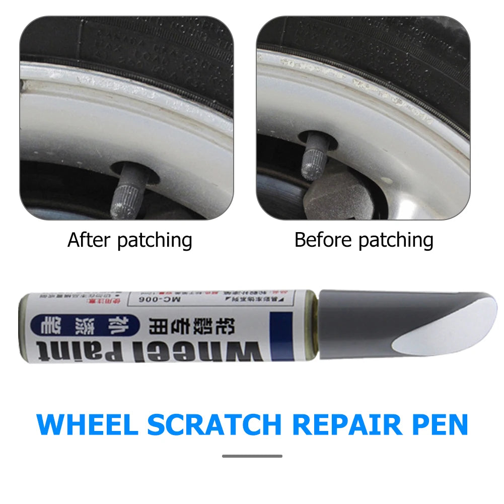 12mL Car Paint Scratch Repair Pen Wheel Spoke Rim Paint Marker Pen Brush Paint