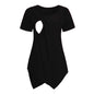 Women Blouse Maternity Casual Soft  Nursing Tops T-shirt Summer Short Sleeve Pregnant Clothes Nursing Breastfeeding