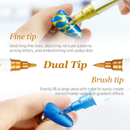 Nail Art Markers Customised Specialised Needle Tube Nail Art Pens Hand-Drawn Outline Pen Acrylic Paint Pen Set Acrylic Paintbrus