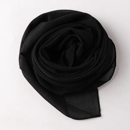90*90cm Square Chiffon Hijab Scarf Women Solid Color Muslim Soft Head Scarf Islamic Shawls and Wraps Headband Musulman Scarves