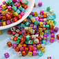 Hot! 100Pcs/Lot 6mm Mixed Many Kinds Acrylic Cube Square Number&Alphabet Letter Beads for Bracelet Necklace Jewelry Making DIY