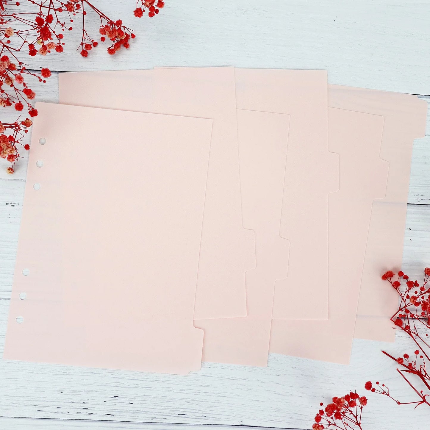 A5 A6 A7 Pink Black  Index Divider Cute 6 Holes For Binder Planner Notebook Stationery Notebook Paper Divider Accessories