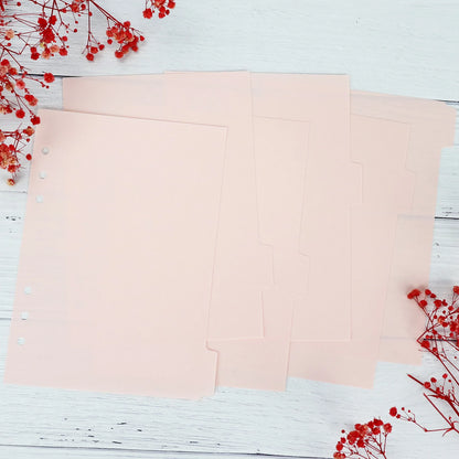 A5 A6 A7 Pink Black  Index Divider Cute 6 Holes For Binder Planner Notebook Stationery Notebook Paper Divider Accessories