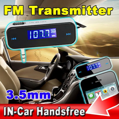 Mini 3.5mm FM Transmitter Wireless LCD Display FM Transmitter Modulator Wireless In-car Music Audio For Mobile Phones Car Kit