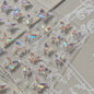 Shiny Jelly Butterfly Charming Golden Gradient Bowknot 5D Self Adhesive Nail Art Sticker Flower Petal Rhinestone Manicure Decals
