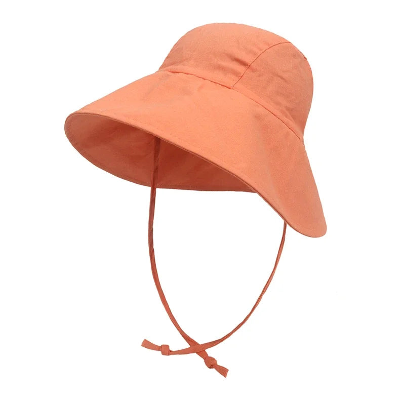 Baby SunHat Summer Boys Girls Bucket Hat Kids Cotton UV Travel Hats Child Big Brim Outdoor Beach Caps Fashion Casual Panama Cap