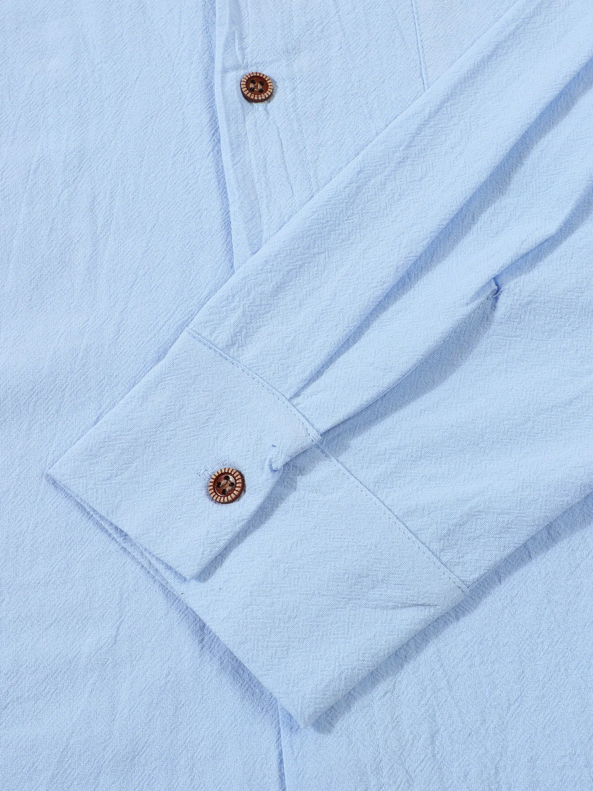 2025 Autumn New Men's Cotton and Hemp Long Sleeve Shirt Loose Casual with Pocket Collar Shirt