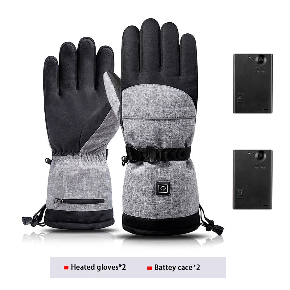 Men Electric Heated Skiing Gloves Smart Electrical  Winter Warm with Battery Case Gloves Touch Screen Electric Heated Equipment