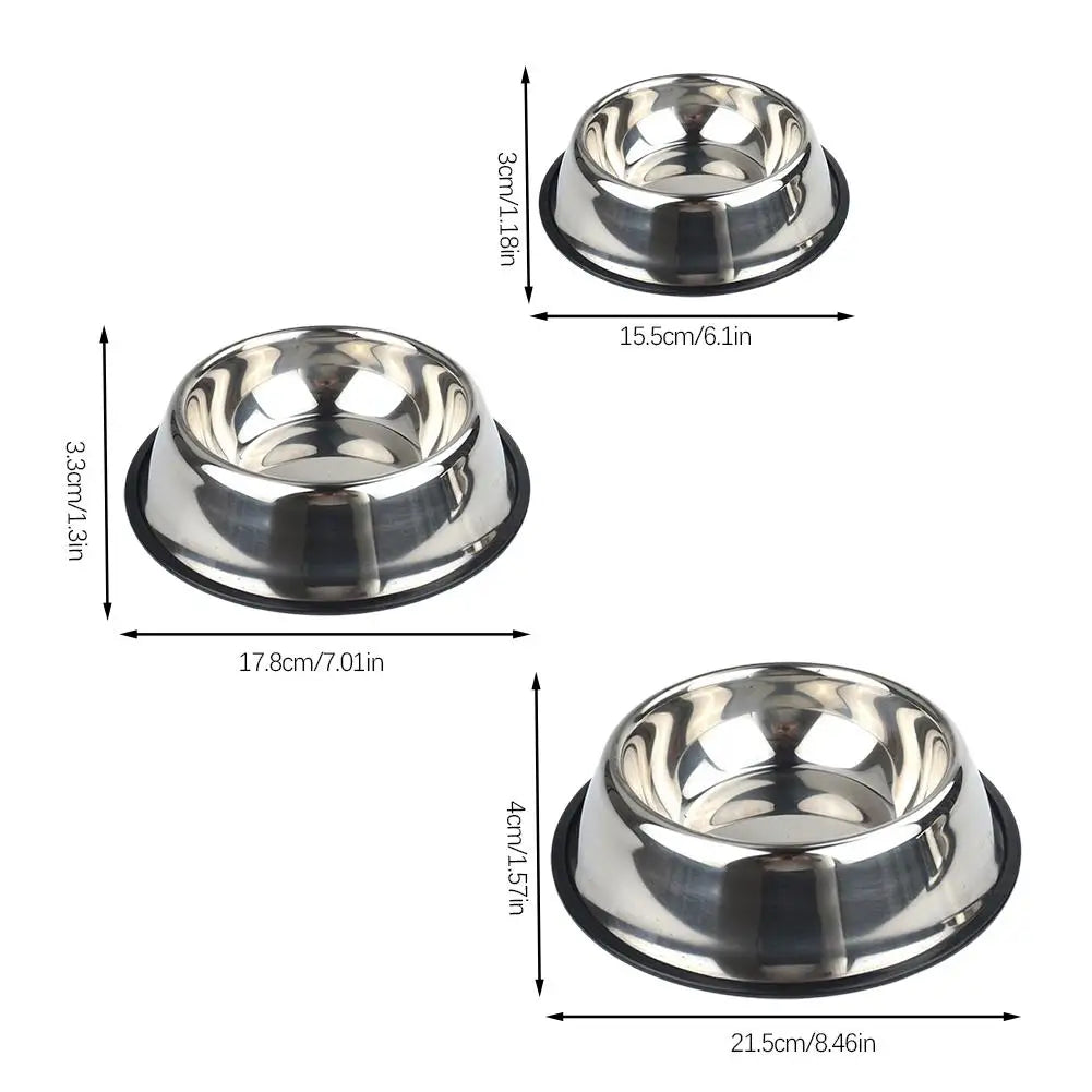 Steel Pet Dog Bowl Feeder Skidproof Anti-ant Food Water Drink Dishes Feeder Dog Bowls Food Accessories Pet Supplies