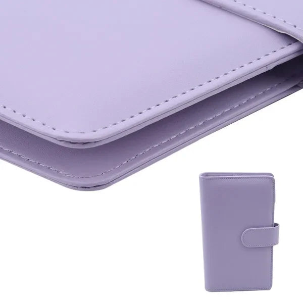 Solid Color Leather Folder Desktop Information Card Storage Notebook Folder Notepad Cover Leather Binder Study Office Supply