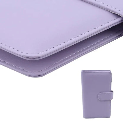 Solid Color Leather Folder Desktop Information Card Storage Notebook Folder Notepad Cover Leather Binder Study Office Supply