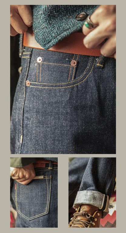 Red Tornado 17oz SD-107 Slim Cut Jeans Selvdege Denim Men's Pants Straight Leg