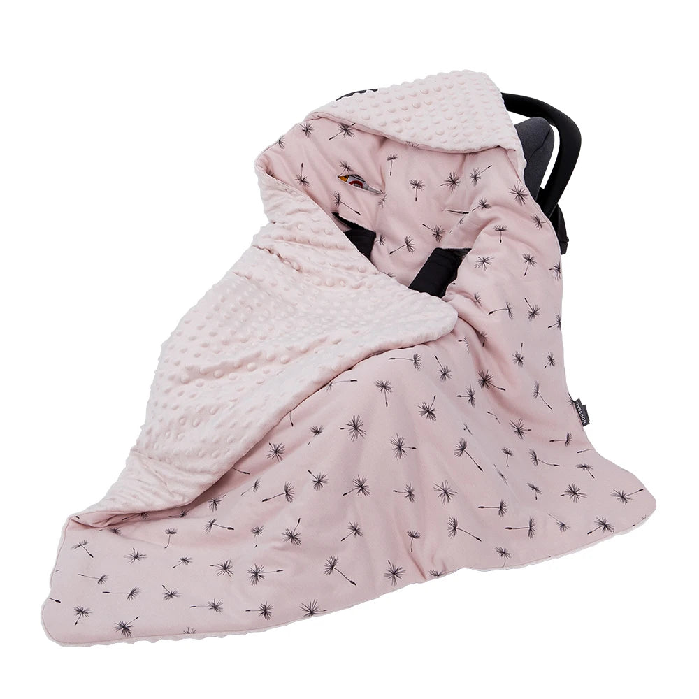 Newborn Baby Blanket In Baby Car Seat Basket 0-3 Months Swaddle Wrap With Windproof Hooded For Outside Travel Boys Girls