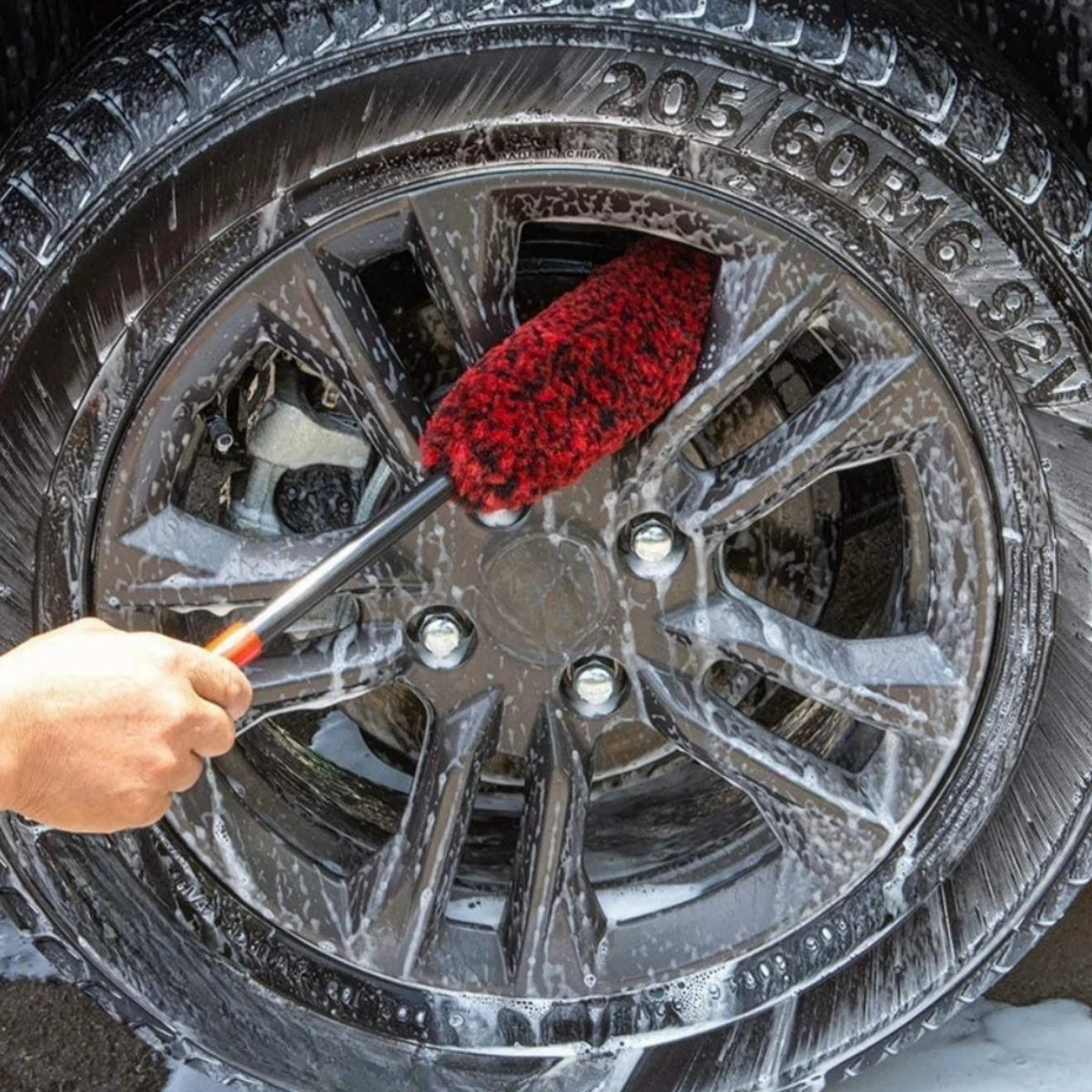 Car Wheel Detailing Brushs Bendable Wheel Woolies Auto Cleaning Tools for Car Rim Tire Washing Easily Clean Hard-To-Reach Areas