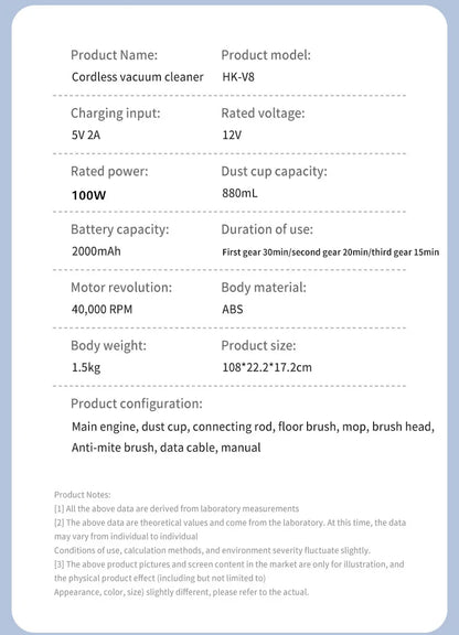 New Wireless Vacuum Cleaner Household Super Strong Suction Floor Suction And Mopping All-in-one Machine Handheld Vacuum Cleaner
