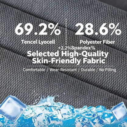 Men's Summer Soft Lyocell Fabric Jeans Thin Loose Straight Denim Pants Drawstring Elastic Waist Casual Trousers Plus Size M-5XL