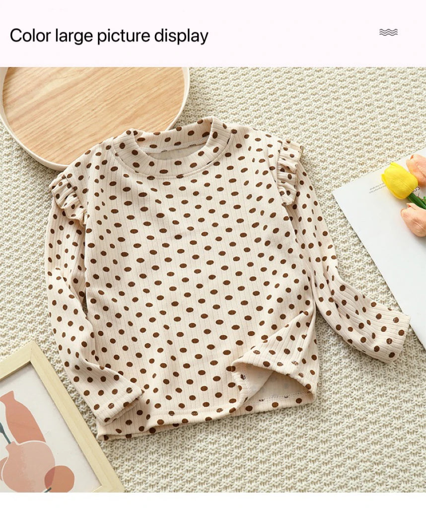 1pcs Autumn Winter Children's T-Shirts Baby Floral Print Tops Kids Round Neck Long Sleeve Base Shirt Girls Tshirts Clothes