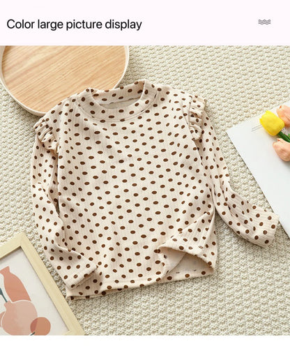 1pcs Autumn Winter Children's T-Shirts Baby Floral Print Tops Kids Round Neck Long Sleeve Base Shirt Girls Tshirts Clothes