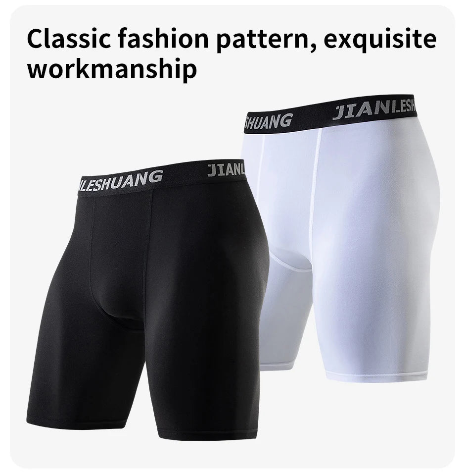 1/5 Pcs Men's Black And White Classic Cycling Long Underwear Multi-size Running Fitness Comprehensive Training Shorts Teenagers