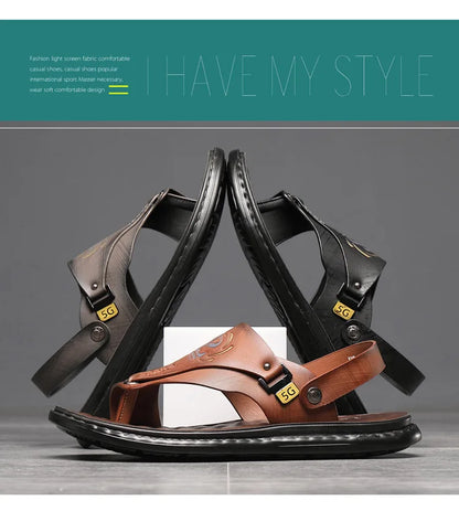 Brand Men's Sandals Summer Soft soled Anti slip Beach Shoes Male  Outdoor comfortable Men slippers Luxury High Quality sandalias
