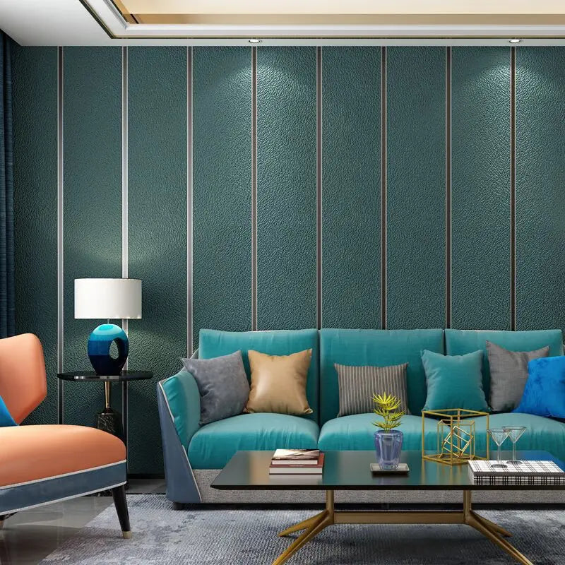 Modern Deerskin Velvet Wallpaper Non-woven Fabric 3D Stripe Living Room Bedroom TV Background Wall Paper טפט לקיר Home Decor