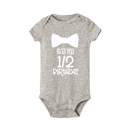 Its My 1/2 Birthday Baby Bodysuits Newborn Short Sleeve Rompers Baby Girls Boys Clothes Birthday Gifts Toddler Shower Gift
