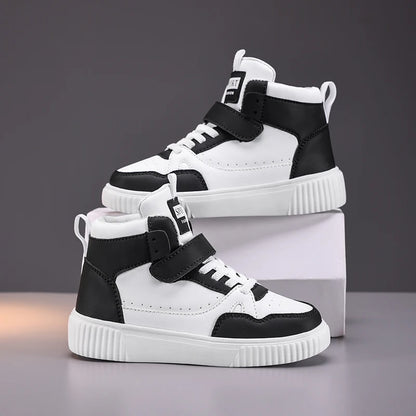 autumn boys sneaker high top children shoes luxury leather basketball shoes kids PU tennis sports shoes for boy size 28-39