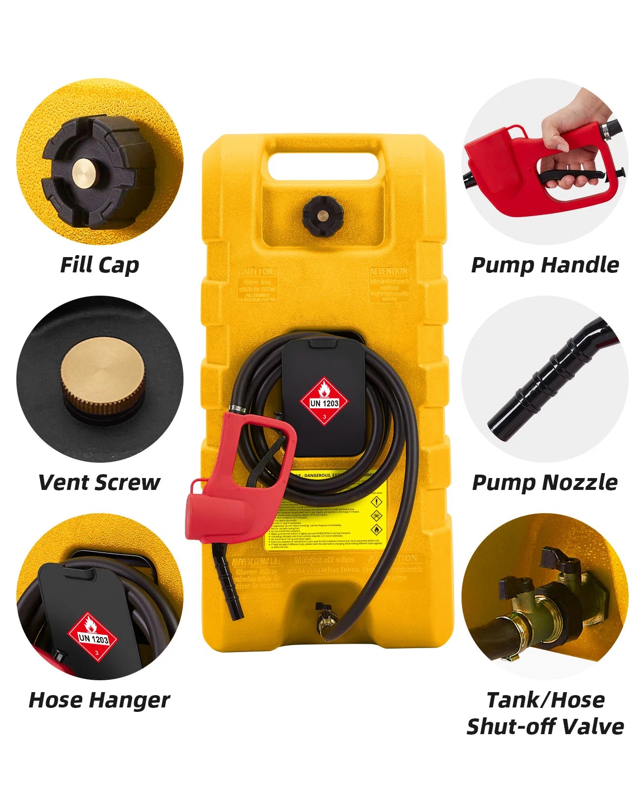 Heavy-Duty 15 Gallon Portable Fuel Caddy – Manual Siphon Pump & 10FT Delivery Hose – On-Wheels Gas & Heavy-duty Transfer Tank – Ideal Tool Storage for Cars, Lawn Mowers, Boats