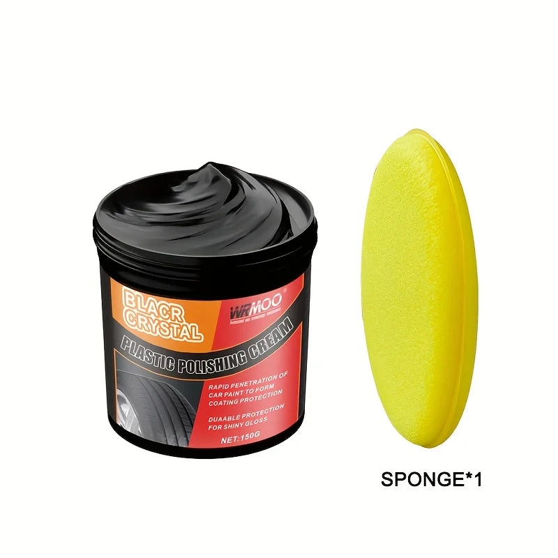 150g Black Crystal Plastic & Rubber Repair Paste - Instant Interior Scratch Renovation, Anti-Aging & Fade Resistant