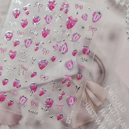 Colorful 5D Happy Birthday Nail Art Sticker Cake Candle Numbers Musical Note Cute Bear Stars Cherry Self Adhesive Manicure Decal