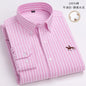 100% Cotton Oxford Shirt For Men's Long Sleeve Solid Casual Business Regular-Fit Formal Dress Shirts Social Blouse Male Clothes