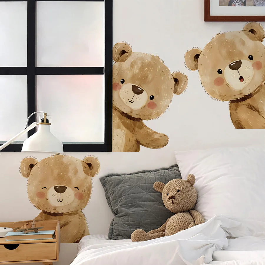 Cute Forest Animals Wall Stickers for Kids Rooms Children Boys Girls Baby Room Decoration Nursery Wallpaper Vinyl Elephant Lion
