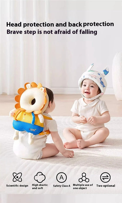 1-3T Toddler Baby Head Protector Backpack Pillow Safety Pad Cushion Prevent Injured Cartoon Security Pillow Protective Headgear
