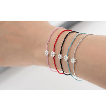 La Monada Red Thread For Hand Women's 925 Sterling Silver Bracelets Square Zircon Red String Rope Jewelry Bracelets For Women