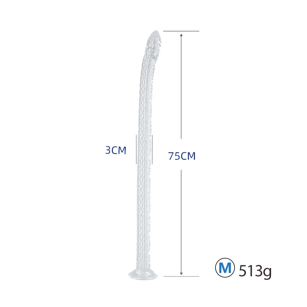 45-100cm Long Snake Monster Dildo Soft Anal Plug Giant Fantasy Clear Flexible Anus Massager Suction Cup Sex Toys For Men Women