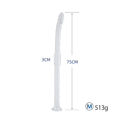 45-100cm Long Snake Monster Dildo Soft Anal Plug Giant Fantasy Clear Flexible Anus Massager Suction Cup Sex Toys For Men Women