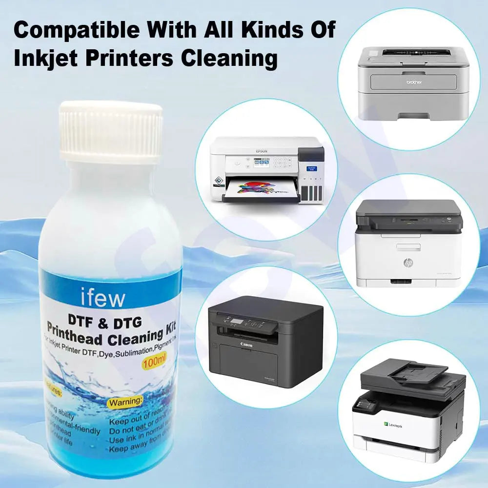 DTF Printer Head Cleaner DTF Ink Cleaning Solution Cleaning Washing Printhead Liquid for Epson DX4 DX5 DX7 L1800 L805 L800 I3200