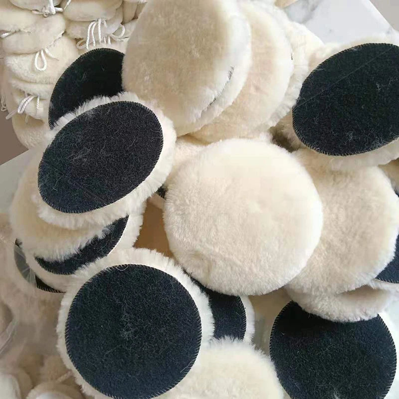5Pcs Wool Car Polishing Pad Set For Polisher Machine Waxing Polishing Buffing Auto Paint Care Polisher Pads 3/4/5/6/7 Inch