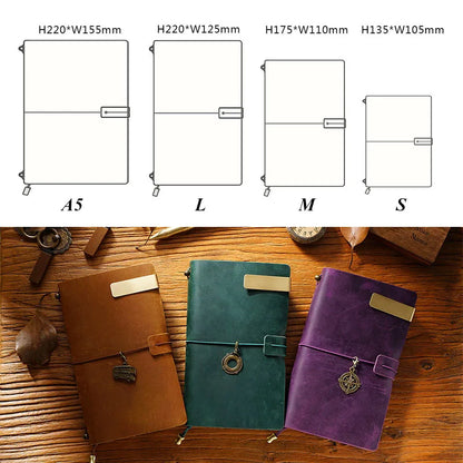 Fromthenon Leather TN Travel Notebook Handbook Diary First Layer Cowhide Diary Handbook Notes Handmade Loose-leaf Notebook