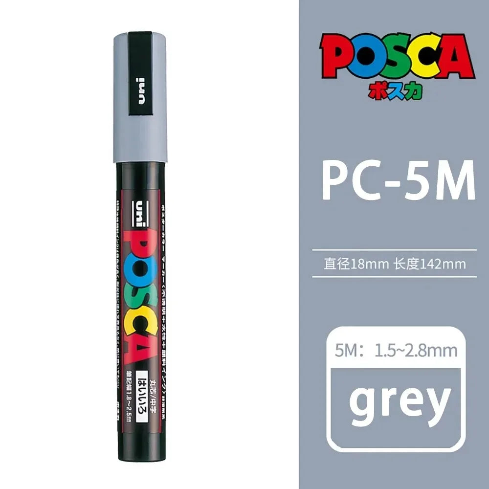 1pcs Japan UNI POSCA Markers PC-1M/3M/5M Acrylic Graffiti Pen Waterproof DIY Stackable Color Art Painting School Supplies